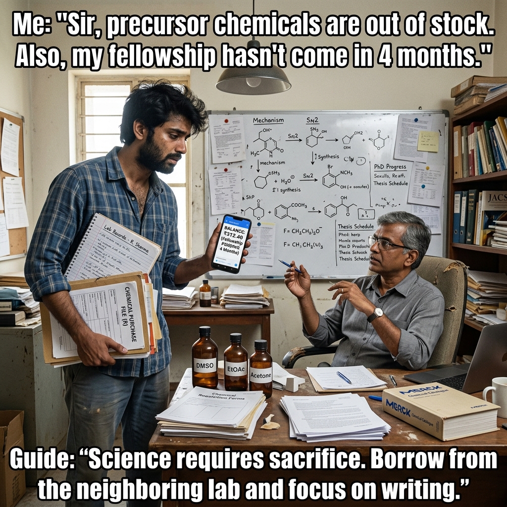 Chemicals Out, Fellowship Delayed: The experiment and the stipend both need approval.